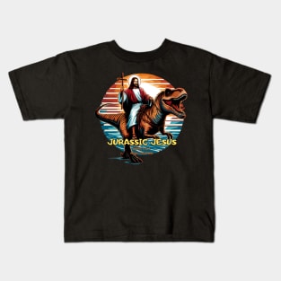 Jurassic jesus wishes you a merry christmas Kids T-Shirt